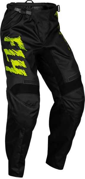 FLY RACING Youth F 16 Pants - Black/Neon Green/Light Grey (Part No: 377-23420)