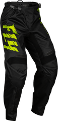 FLY RACING Youth F 16 Pants - Black/Neon Green/Light Grey (Part No: 377-23420)