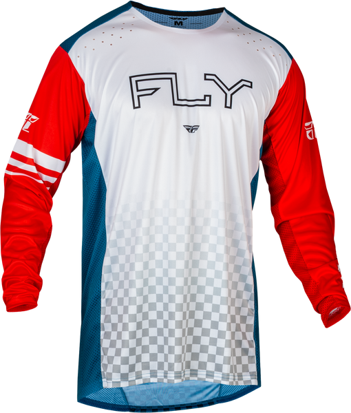 FLY RACING Rayce Bicycle Jersey Red/White/Blue 2X - Performance and Comfort