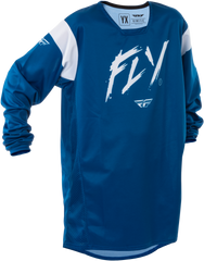 FLY RACING Youth Kinetic Stoke Jersey Navy/White Yxl - Performance Cycling Gear