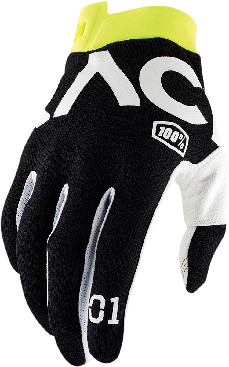 100% Racr iTrack Gloves Small by 100% - Black, Part Number 10015-019-10