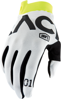 100% Racr iTrack Gloves - White, Small (Part No. 10015-010-10)