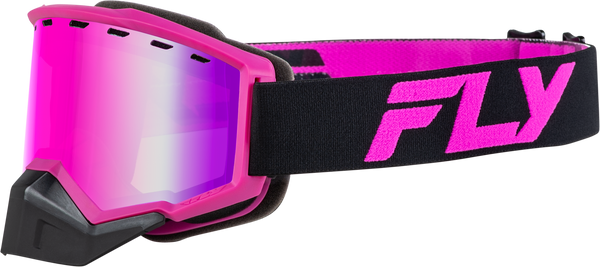 Focus Snow Goggle Black/Pink W/ Pink Mirror/Rose Lens