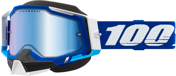 100% Racecraft 2 Snowmobile Goggle Blue with Blue Mirror Lens - Part Number 50012-00002