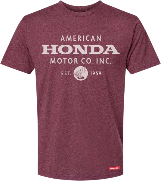 HONDA APPAREL Honda Motor Company T-Shirt - Maroon - Small NP21S-M3022-S