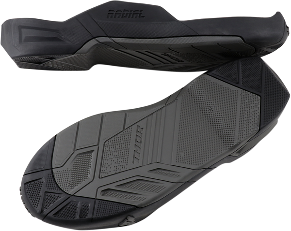 THOR Radial Boots Replacement Outsoles - Black/Gray - Size 7-8 - Part Number 3430-0889