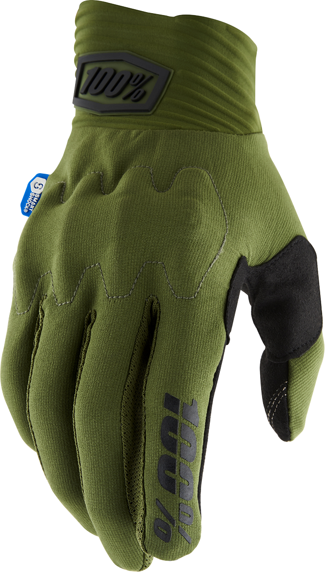 100% Cognito Smart Shock Gloves - Army Green/Black, Small, Part No. 10014-00025