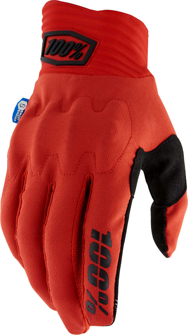 100% Cognito Smart Shock Gloves - Red, Small, Part No. 10014-00045