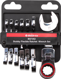 BIKESERVICE Flex-Head Wrench Set - 8-Piece BS7352 for Tight Spaces