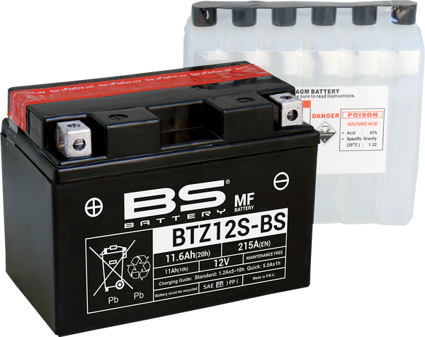 BS BATTERY BTZ12S-BS (YTZ) Maintenance-Free Battery - Part Number 300697