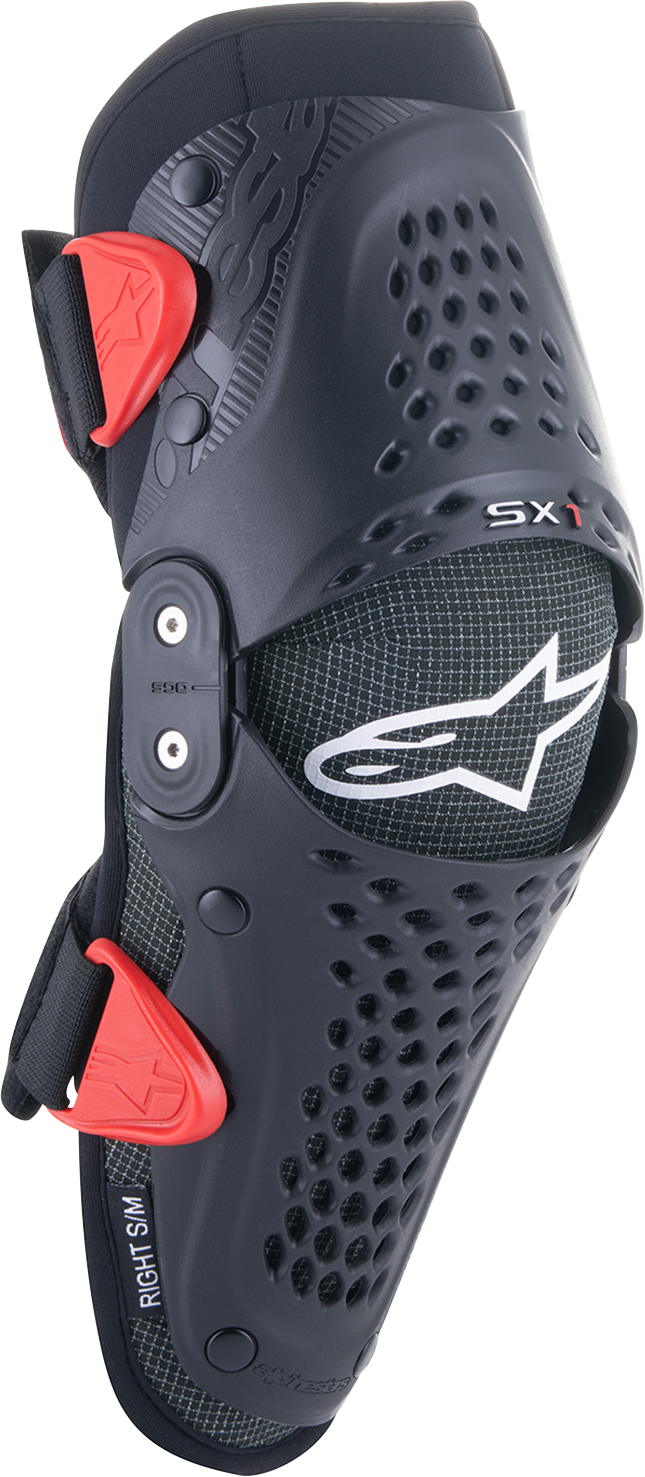 Alpinestars Youth SX-1 Knee Protectors - Black and Red, Size L/XL - Part 6546319-13-LXL