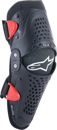Alpinestars Youth SX-1 Knee Protectors - Black and Red, Size L/XL - Part 6546319-13-LXL
