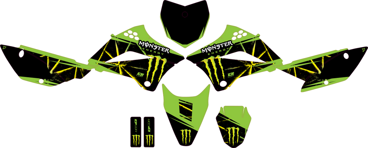 D'COR VISUALS Graphic Kit - Monster Energy - Slash - Kawasaki - KLX 110 20-20-130