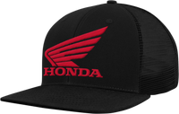 HONDA APPAREL Honda Wing Flat Bill Hat - Black/Red NP21A-H3170