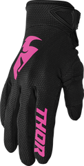 THOR Women's Sector Gloves - Black/Pink - XL 3331-0245