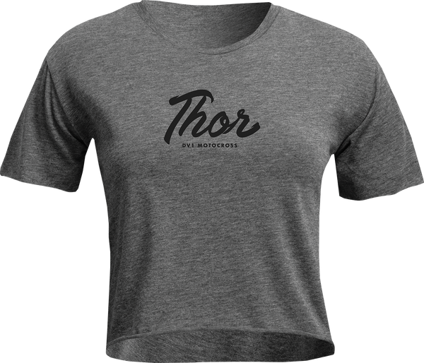 THOR Women's Script Crop T-Shirt - Charcoal - XL (Part #3031-4105)