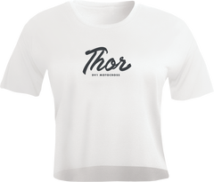 THOR Women's Script Crop T-Shirt - White - Large 3031-4100