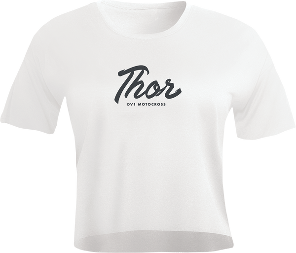 THOR Women's Script Crop T-Shirt - White - XL - 3031-4101