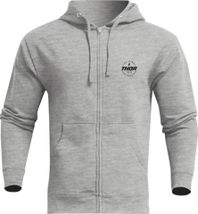 THOR Stadium Zip-Up Hooded Sweatshirt - Heather Gray - Medium (Part Number: 3050-6325)