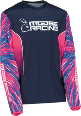 MOOSE RACING Youth Agroid Jersey - Pink/Blue - XL - Part No. 2912-2260