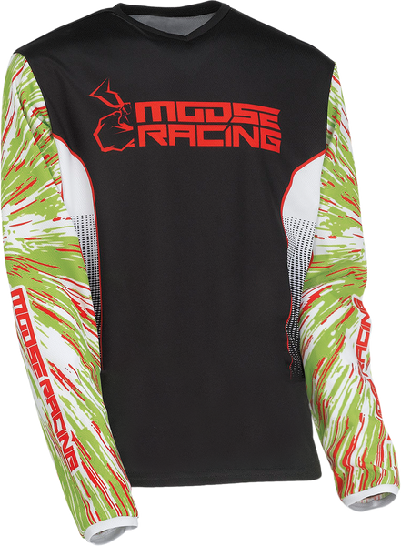 MOOSE RACING Youth Agroid Jersey - Green/Red/Black - Medium 2912-2268