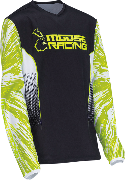 MOOSE RACING Youth Agroid Jersey - Hi-Vis/Black - Small - Part Number 2912-2272