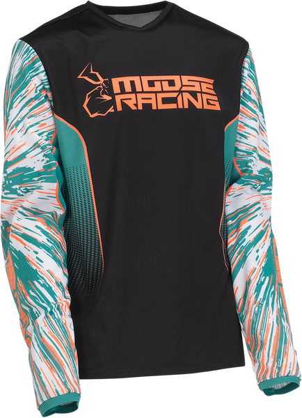 MOOSE RACING Youth Agroid Jersey - Teal/Orange/Black - Large - Part #2912-2254