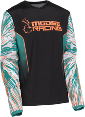 MOOSE RACING Youth Agroid Jersey - Teal/Orange/Black - Large - Part #2912-2254