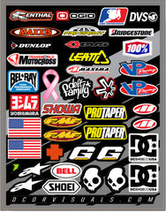 D-COR 40-90-104 Helmet Logos Decal Sheet - Durable and Versatile