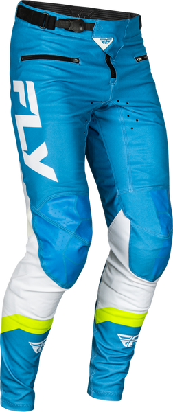 FLY RACING Youth Rayce Bicycle Pants Blue/White/Lime Green Sz 22 - Durable & Lightweight