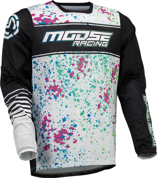 MOOSE RACING Sahara Jersey - Black/White - Large - Part Number 2910-7440