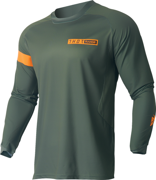 THOR Range Jersey - Army Green/Orange - XL - Part Number 2910-7485