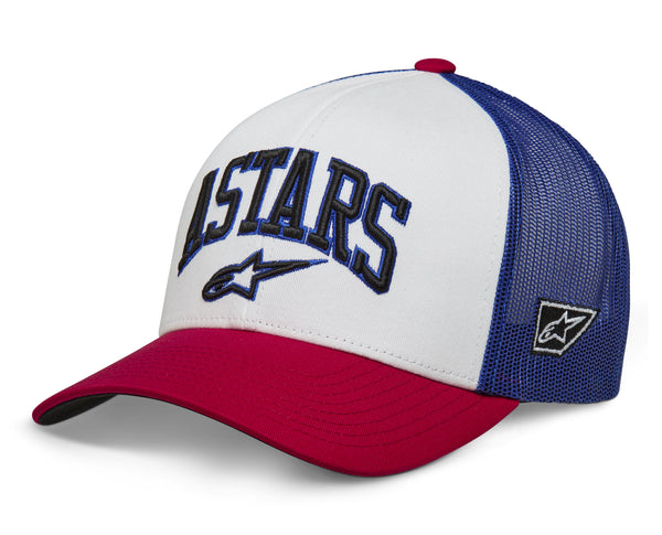 ALPINESTARS Dunker Trucker Hat White/Red/Blue - Part Number 1214-81717-2372-OS