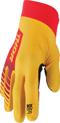 THOR Agile Gloves - Analog - Lemon/Red - Small 3330-7652