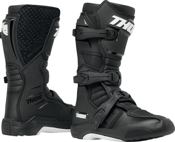 THOR Youth Blitz XR Boots - Black/White - Size 1 (Part Number: 3411-0724)