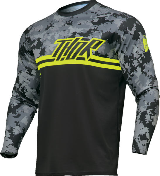 THOR Youth Sector DIGI Camo Jersey - Black/Camo - Large - Part Number 2912-2398