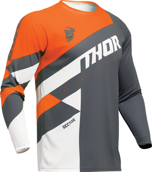 THOR Youth Sector Checker Jersey - Charcoal/Orange - Large 2912-2416