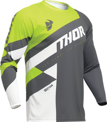 THOR Youth Sector Checker Jersey - Gray/Green - XS - Part Number 2912-2419