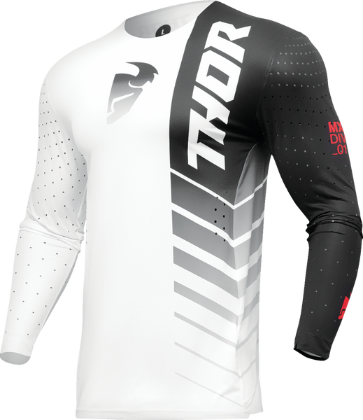 THOR Prime Analog Jersey - Black/White - 2XL - Part Number 2910-7687