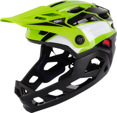 KALI Child Maya Full Face Helmet - Race - Gloss Lime/White/Black - Part No. 0221923322