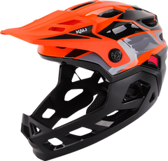 KALI Child Maya Full Face Helmet - Race - Gloss Orange/Gray/Black - Part No. 0221923312