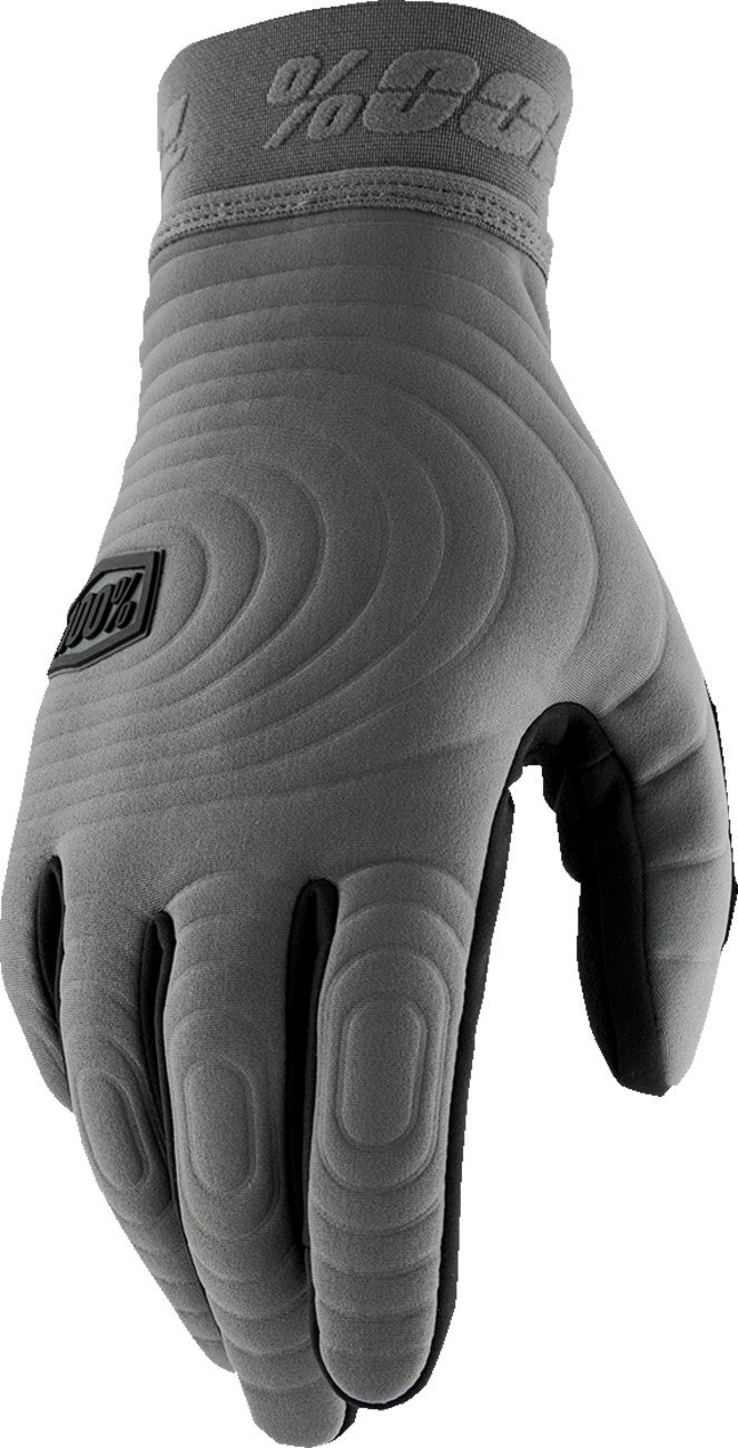 100% Brisker Xtreme Gloves Charcoal XL - Insulated Soft-Shell Performance Gear