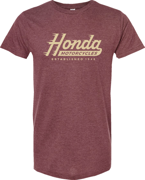 HONDA APPAREL Honda Established T-Shirt - Heather Burgundy - 3XL NP23S-M2294-3X