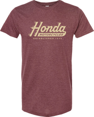 HONDA APPAREL Honda Established T-Shirt - Heather Burgundy - 3XL NP23S-M2294-3X