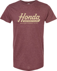 HONDA APPAREL Honda Established T-Shirt - Heather Burgundy - 2XL NP23S-M2294-2X