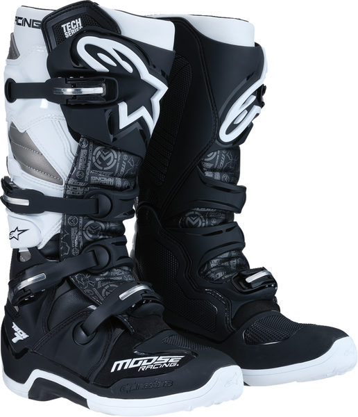 MOOSE RACING Tech 7 Boots - Black/White/Gray - US 6 (Part Number: 0212024-153-6)