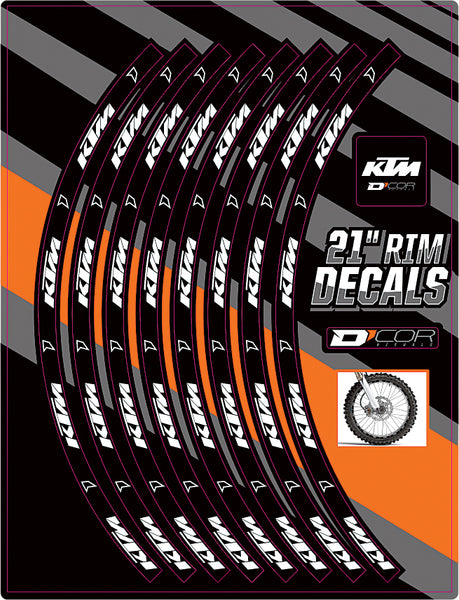 D-COR 40-80-204 Rim Decals 21" KTM Logo Front