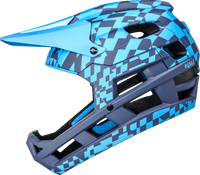 KALI DH Invader Helmet - LTD Glitch - Matte Navy/Cyan - XS-M (Part Number: 0211323226)