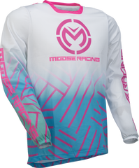 MOOSE RACING Sahara Jersey - Pink/Blue/White - Large - Part Number 29107958