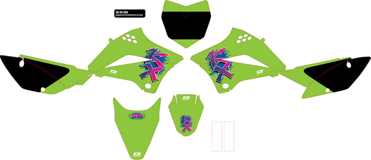 D'COR VISUALS Graphic Kit - KX Retro - Kawasaki - KLX 110 20-20-360